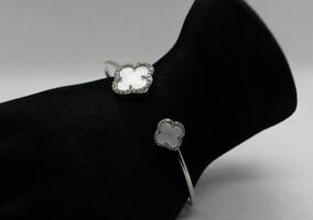 Unisex White White Gold Bangle Bracelet Sz:n/a 6.8g/10kt 