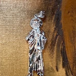  Silver 7.40grams Pendant Sterling Silver Two Toned Plated Saint Jude DC Pendant