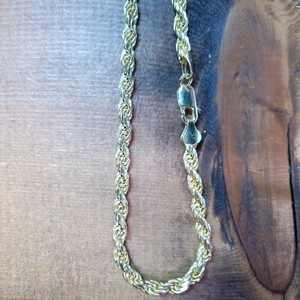 Sterling gold plated rope chain 41.20grams  4.4MM with Lobster Clasp 22"
