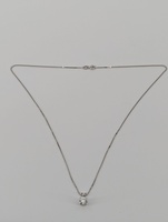 14kt white gold, 2.60 grams, .75pts I2 I3 G/H Diamond necklace 