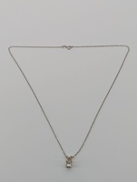 14kt White gold, 2.24 grams, 75pts Si3i1 I/J Diamond Necklace