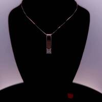 14kt White Gold .62ctw Princess cut Diamond Pendant with 18in Box Chain