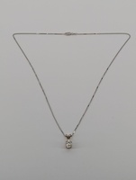 14kt White Gold, 3.21 grams, 6pts Sides, 1.12cttw I1 J, Diamond Necklace 