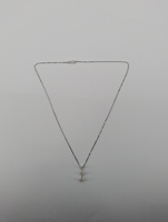 14kt White Gold, 3.04 grams, 1/3cttw  Princess Cut Diamond Pendant Necklace