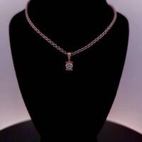 14KT White Gold .60ctw Round Diamond Pendant with Link Chain 5.10dwt