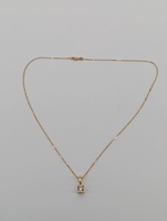 14kt yellow gold, 3.48 grams, 47pt's I1-I2 G/H Diamond necklace 