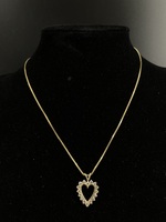 14KT Yellow Gold Heart Pendant & Box Chain Necklace – 5.78g – Approx 17"