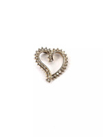 Sterling Silver 3.12 Grams Diamond Heart Pendant 1.0cttw