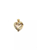 14K Yellow Gold 1.69 Grams Diamond Heart Pendant 0.25cttw
