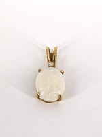 14KT Yellow Gold 2.03g Opal & Diamond Pendant