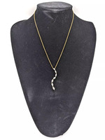 14KT Yellow Gold 5.90g 7 Marquise Diamonds Necklace, 2.68cttw Approx.