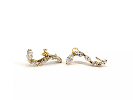 14KT Yellow Gold 2.64g Marquise Diamonds Earrings, 2cttw Approx.