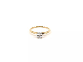 14KT Yellow Gold 1.94 Grams Oval Cut Diamond Engagement Ring Size 8.75, 57pts tw