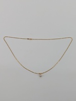 14kt yellow gold, 4.21 grams, .47pts Tw I1-Fg Diamond necklace 