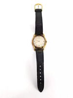 Vintage Tavannes 1945 18KT Gold Men's Watch Black Band