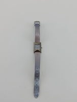 Amitron 753h leather banded stainless steel watch