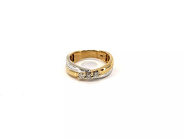 14KT Two Tone Gold 4.51 Grams Diamond Ring Size 7, 1/5cttw