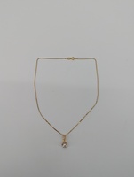 14kt yellow gold, 4.20 grams, .58 pts I1-Gh Diamond necklace 