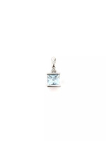 10K White Gold 1.10dwt Topaz and 3 Diamonds Pendant