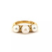 18KT Yellow Gold 6.83 Grams 3 Pearls Ring Size 7