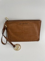 Authentic Michael Kors Jet Set Travel Clutch/Wristlet Embossed Croc Print