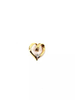 14K Yellow Gold 1.70dwt Single Diamond Heart Pendant .13pts