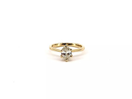 14KT Yellow Gold 2.71 Grams Oval Cut Diamond Engagement Ring Size 6.25, 70pts tw