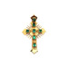 18K Yellow Gold 2.60dwt Emerald Cross Pendant