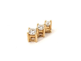 14K Yellow Gold 0.60dwt Three Diamonds Aprox .50pts Pendant