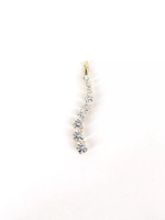 14K Yellow Gold 0.50dwt 9 Cubic Zirconia Stones Pendant