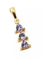 10KT Yellow Gold 0.89g Single Diamond & 3 Tanzanite Stones Pendant