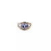 14K White Gold 6.06 Grams Tanzanite & White Sapphires Ring Size 7.25