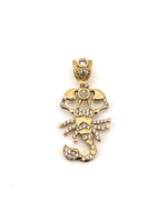 10K Yellow Gold 2.50dwt Cubic Zirconia Scorpion Pendant