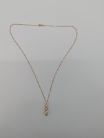 14kt yellow gold, 3.00 grams, 1/4cttw Aprox Diamond necklace 