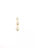 14K Gold Plated on Stainless Steel 1.10dwt 3 Diamond Stones Pendant Approx 1cttw