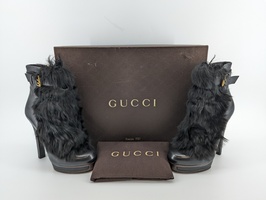 Gucci RARE Alpaca Fur Boots 37 Authentic Runway Collection