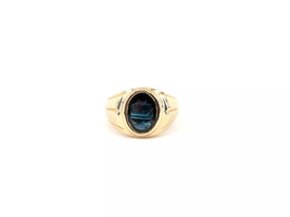 14K Yellow Gold 8.8 Grams Sapphire Ring Size 9.25