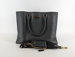 Prada Black Saffiano Leather Tote Bag
