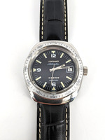 Longines Admiral 5 Star Automatic Stainless Steel Black Band Watch