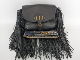 Christian Dior Bobby bag with Fringe (black) Calfskin leather
