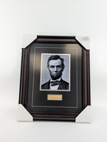 Framed Authentic Autographed  Abe Lincoln Portrait 