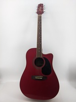Jasmine ES35CWR Acoustic Electric Guitar Red w/ Case