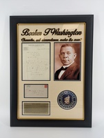 Booker T Washington Signed Letter with COA framed.