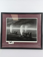 Wyland Orginal "Whales" 1980 Painting Signed and Framed, No COA