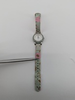 ARIA FLORAL SATIN STYLE BAND Jade Bezel stainless steel watch