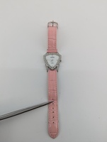 GRUEN  GR9029L  TRIANGLE Style Cubic zirconium Bezel Pink alligator strap watch