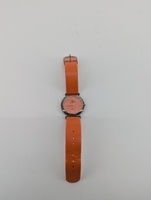 ARIA  ORANGE Leather STRAP stainless steel watch