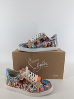 CHRISTIAN LOUBOUTIN Vieira Multi-Color Patent Leather Sneakers, Size 39.5