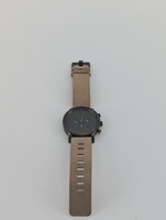 Mvmt 20.073.617 Chrono leather banded stainless steel watch