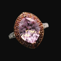 14K White & Rose Gold Pink CZ Ring Size 9.75 Two Tone 5.00g (3.2dwt)